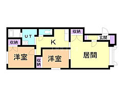レジーナB 2LDKの間取図画像