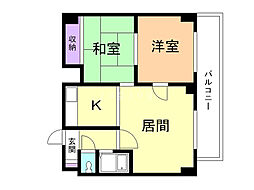 エーコー2条ビル 2LDKの間取図画像