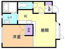 メゾン・ドJUNPART3 1LDKの間取図画像