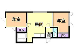 クリオ九条通り 2LDKの間取図画像