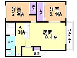 ワックスウイング宮下24A 2LDKの間取図画像