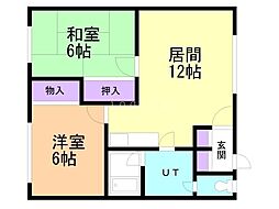 コーポ佐林 2LDKの間取図画像