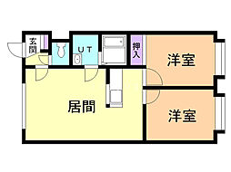 ハマナスコーポ 2LDKの間取図画像