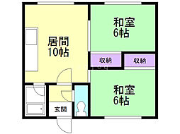 クラシード神楽岡 2LDKの間取図画像