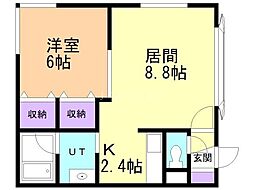 ドルチェ 1LDKの間取図画像