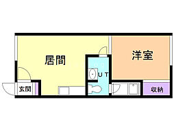 スカイハイツ大町A 1DKの間取図画像