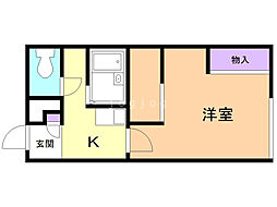 レオパレス永山5・7 1Kの間取図画像