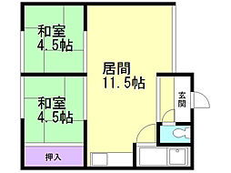 フォームガード1 2LDKの間取図画像