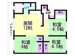 ツインクル春光B 3LDKの間取図画像