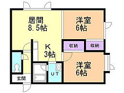RIVIERA2 2LDKの間取図画像