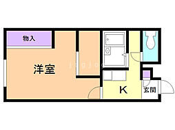 レオパレスパティオ近文B 1Kの間取図画像