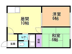 コーポエレガンス 2LDKの間取図画像