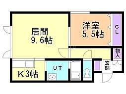 アネッサ 1LDKの間取図画像