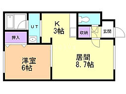 ハウジング開発ビル 1LDKの間取図画像