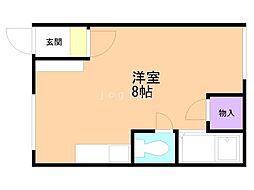 グリーンハイツB ワンルームの間取図画像