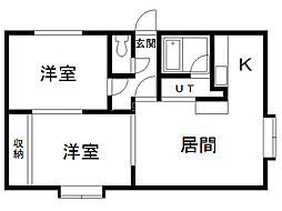 ポパイハウス 2LDKの間取図画像