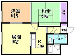 グランデ緑町 2LDKの間取図画像