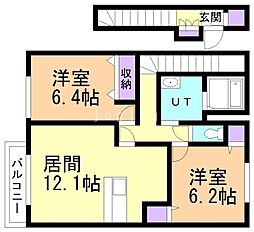 カーサイリーデ 2LDKの間取図画像