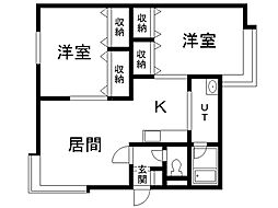 エールバール 2LDKの間取図画像