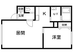 アークベル 1LDKの間取図画像