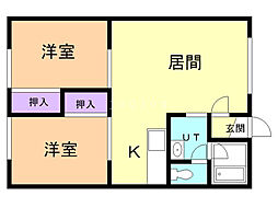 永山817ハイツ 2LDKの間取図画像