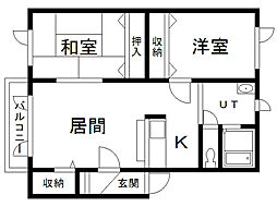 エスティ・パレス神居 2LDKの間取図画像