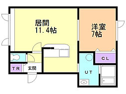 ロチェ1 1LDKの間取図画像