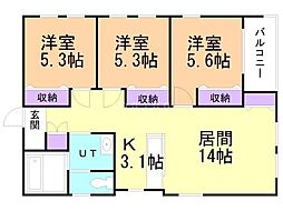 ニューレラ1.22 3LDKの間取図画像