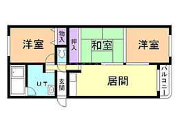 リバーサイド 3LDKの間取図画像