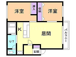 ワックスウイング宮下24A 2LDKの間取図画像