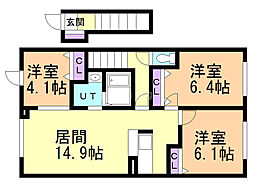 ノースバレー 3LDKの間取図画像