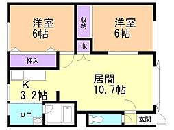 エポック709C棟 2LDKの間取図画像