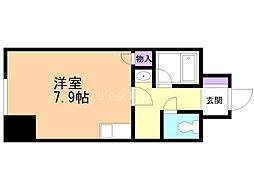 朝日プラザ旭川5条通 ワンルームの間取図画像