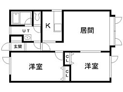 ピュアリ 2LDKの間取図画像