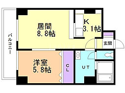 ルシェル常盤 1LDKの間取図画像