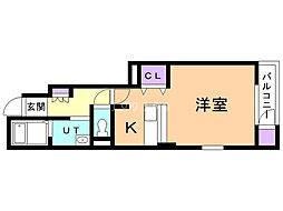 ミラージュ.A 1Kの間取図画像