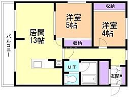 グランドワコーレ 2LDKの間取図画像