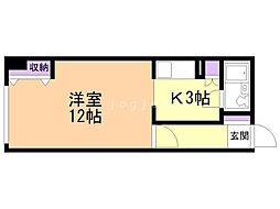 ベルエアーパレス滝川 1Kの間取図画像