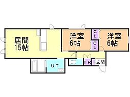ルナロッサ6 2LDKの間取図画像