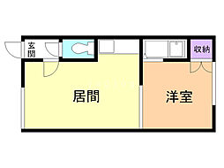 サングリア 1LDKの間取図画像