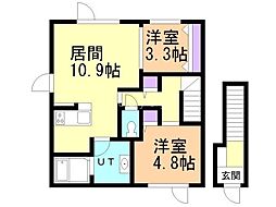 レトアSucre 2LDKの間取図画像