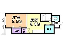 ビッグバーンズマンション旭川 1DKの間取図画像