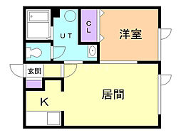 Pinky&Whity 1LDKの間取図画像