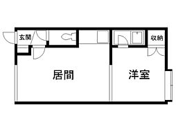 サンティアゴ 1DKの間取図画像