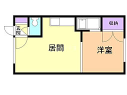 ハウスゆーとぴあ3 1DKの間取図画像