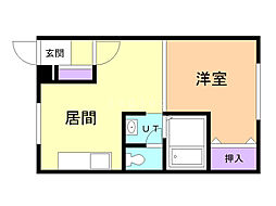 エクセレンス 1DKの間取図画像