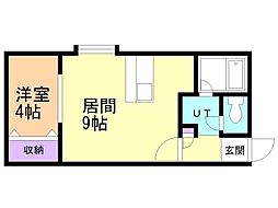 コットンハウス20 1DKの間取図画像
