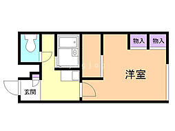 レオパレスたいせつ 1Kの間取図画像