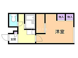 レオパレスたいせつ 1Kの間取図画像