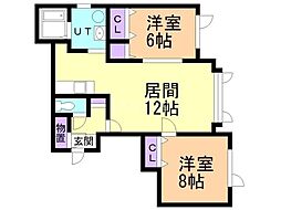 ショコラ 2LDKの間取図画像